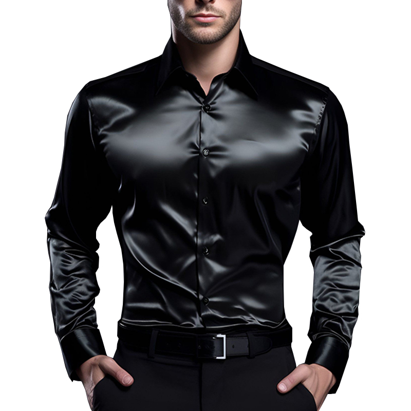 Men's Satin Luxury Dress Shirt - Mens Satin Silk Dress Shirt recension och pris