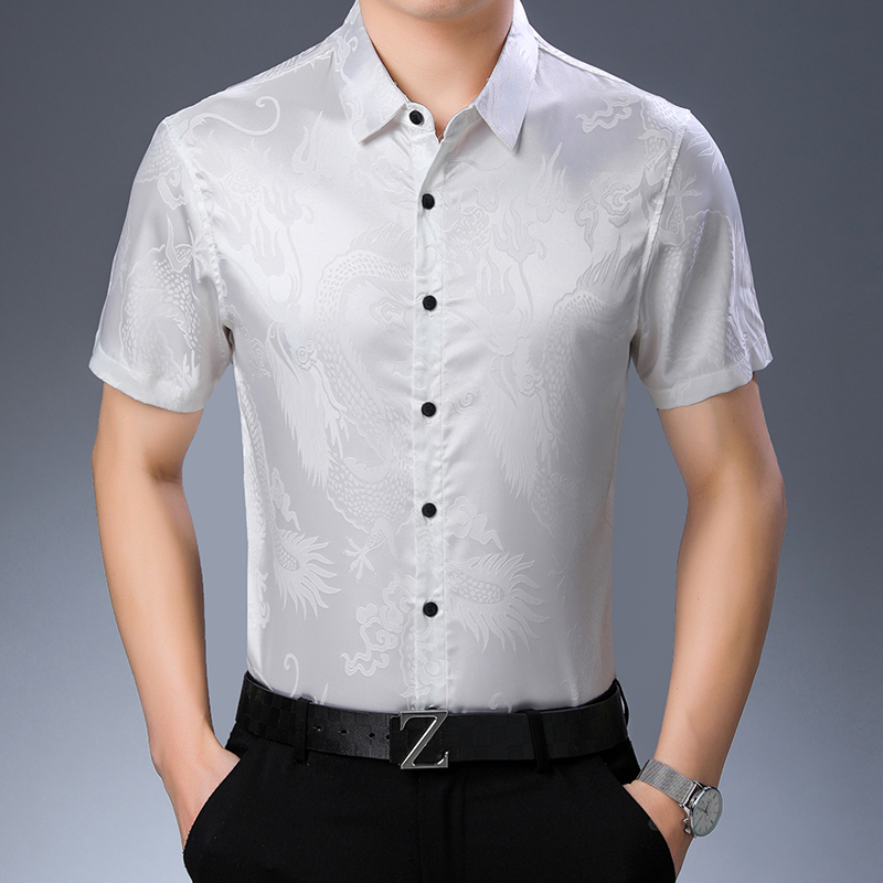 Mens Fashion Pattern Silk Shir - Mens Satin Silk Dress Shirt recension och pris
