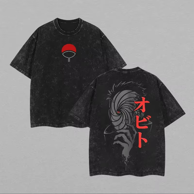 Naruto Obito Uchiha Men T Shir - Acid Wash Vintage Graphic T Shirt recension och pris