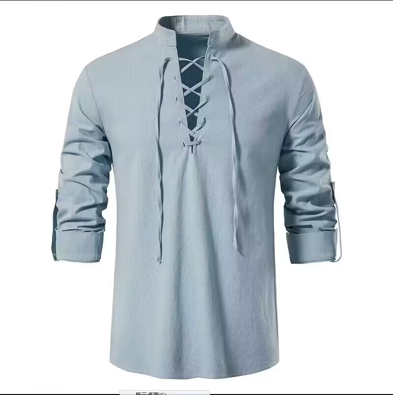 Mens Pirate Shirt Viking Retro - Medieval Gothic Lace Up Pirate Shirt recension och pris