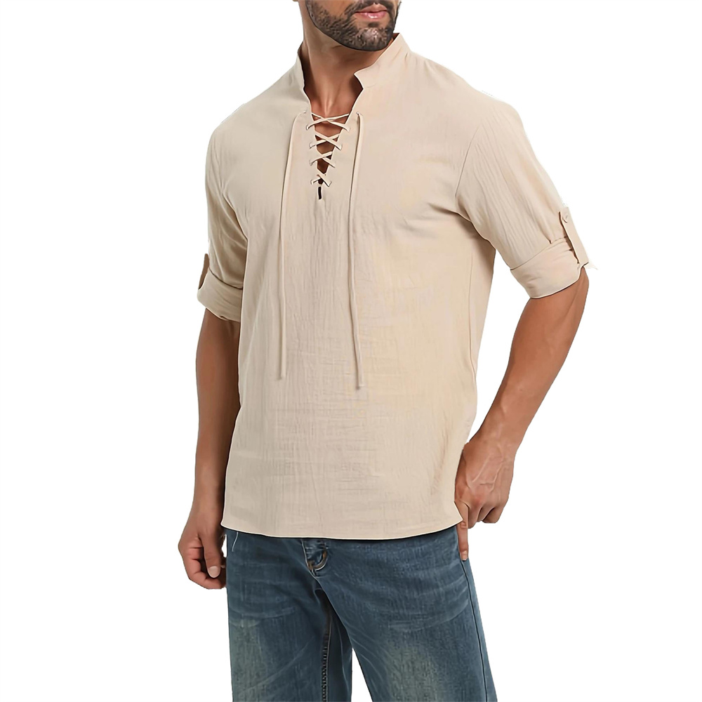 Spring Autumn Men's Pirate Shi - Medieval Gothic Lace Up Pirate Shirt recension och pris