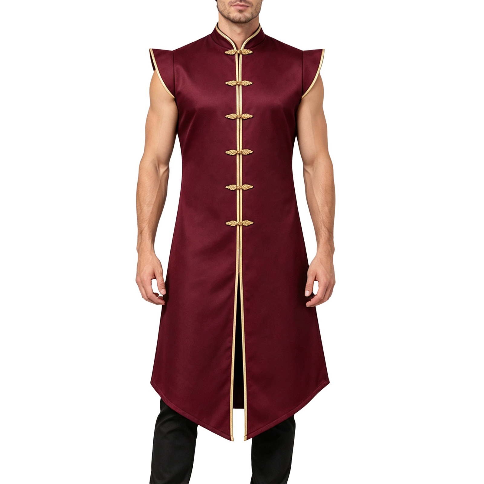 Men Medieval Long Vest Cap Sle - Jackets recension och pris