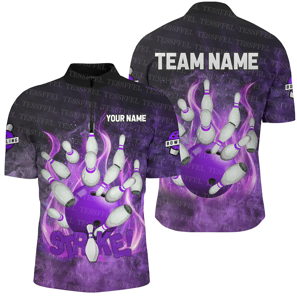Custom Name Graffiti Flame Str - Short Sleeve Bowling Shirt Retro recension och pris