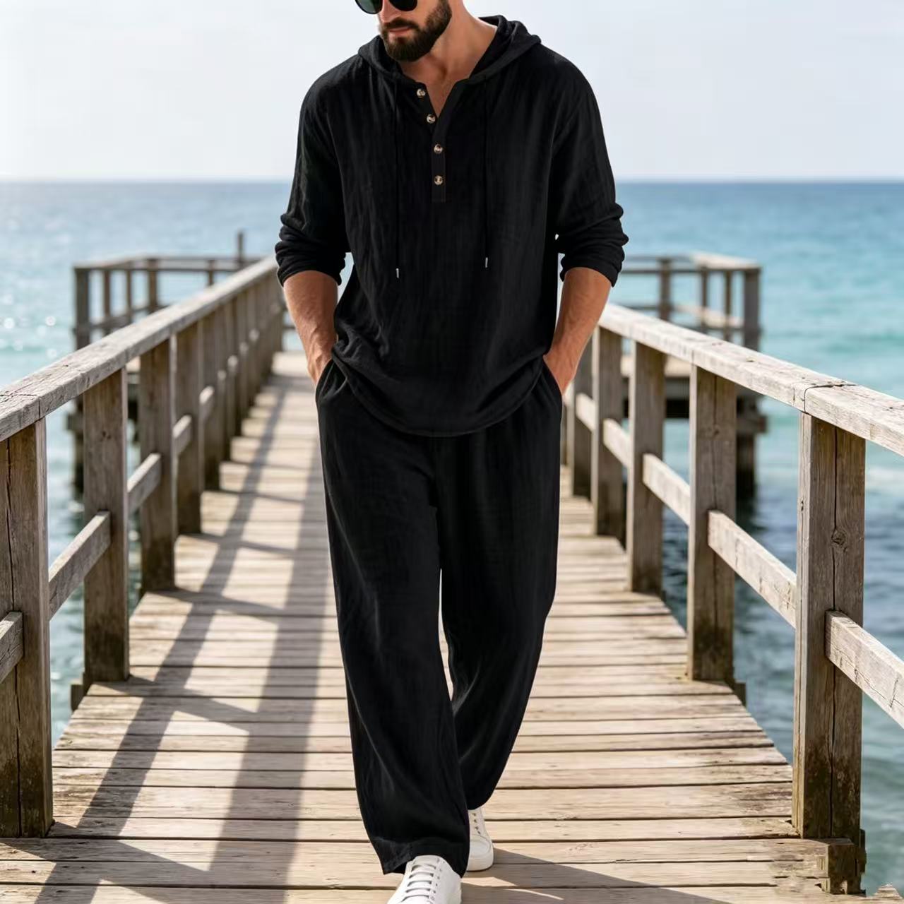 2026 Cross-border Spring and A - Mens Linen Shirt Long Sleeve recension och pris