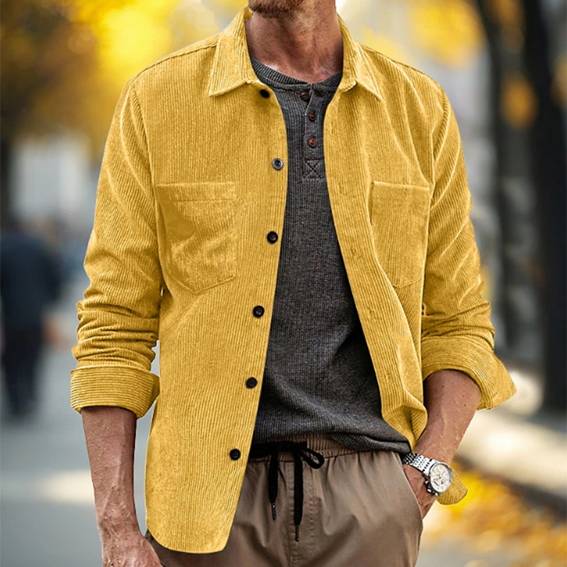 Spring Fall Daily Leisure Mens - Corduroy Button Up Shirt Men recension och pris