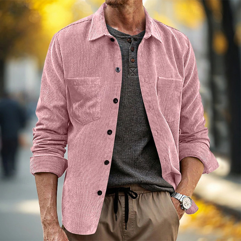 Spring Fall Daily Leisure Mens - Corduroy Button Up Shirt Men recension och pris