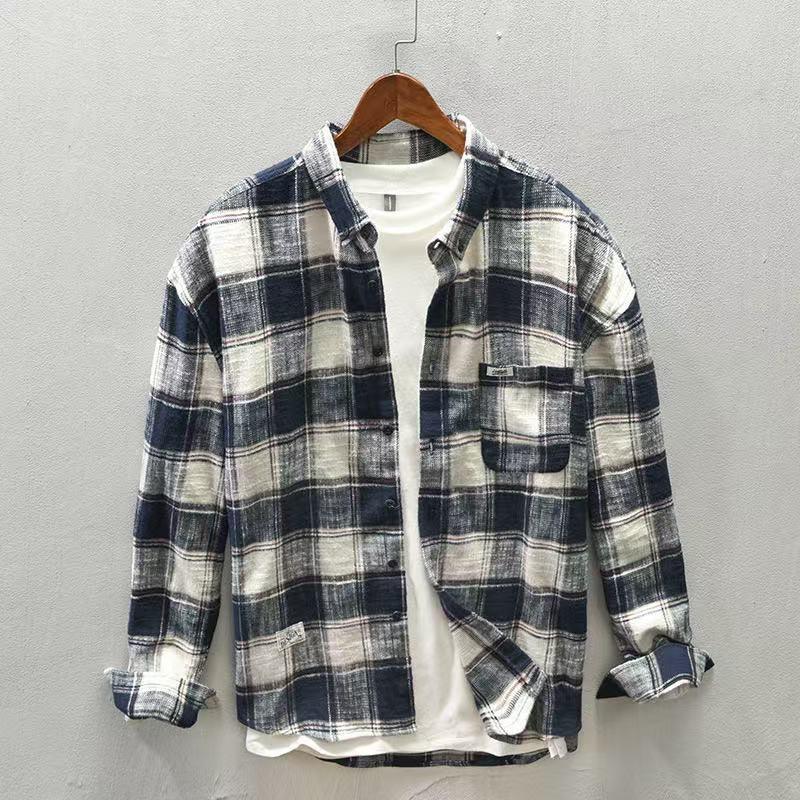 2026 Spring/Autumn New Checker - Flannel Plaid Shirt Heavy Weight recension och pris
