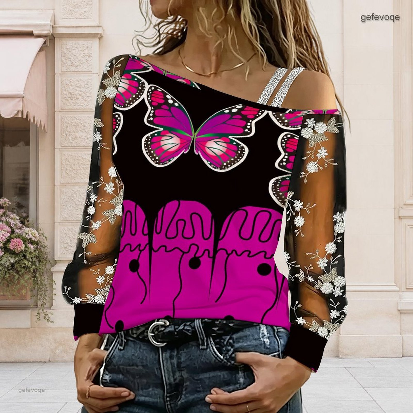 Women Off Shoulder Blouse Asym - T-Shirts recension och pris