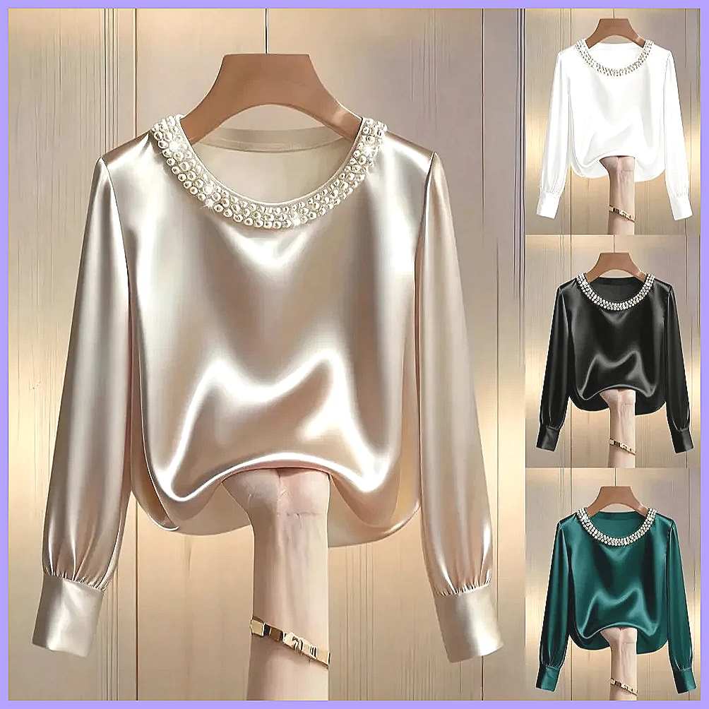 Elegant Beaded Satin Blouse fo - Shirts recension och pris