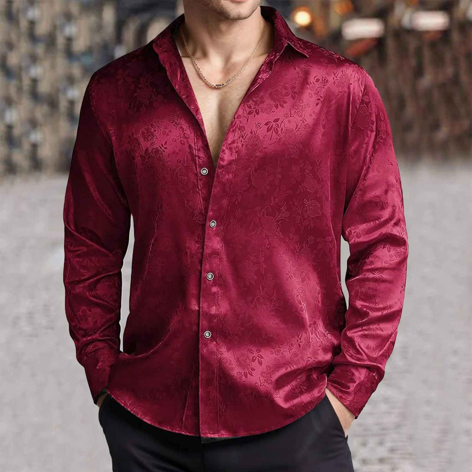 Mens Imitation Silk Satin Dres - Mens Satin Silk Dress Shirt recension och pris