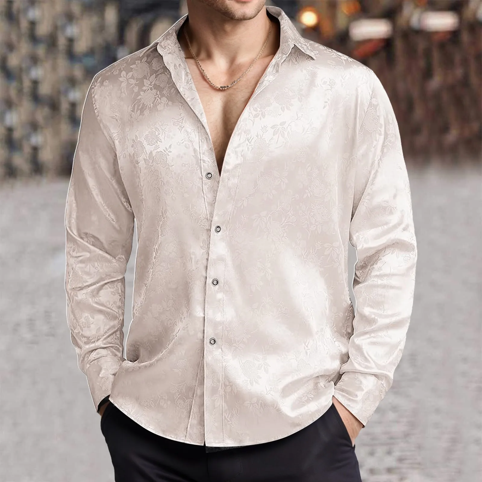 Mens Imitation Silk Satin Dres - Mens Satin Silk Dress Shirt recension och pris