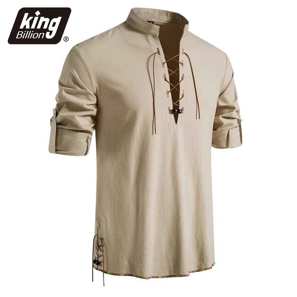 Men's Henley Neck Medieval Shi - Medieval Gothic Lace Up Pirate Shirt recension och pris