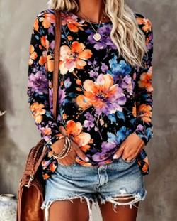 Women's Floral Print Top Navy  - T-Shirts recension och pris