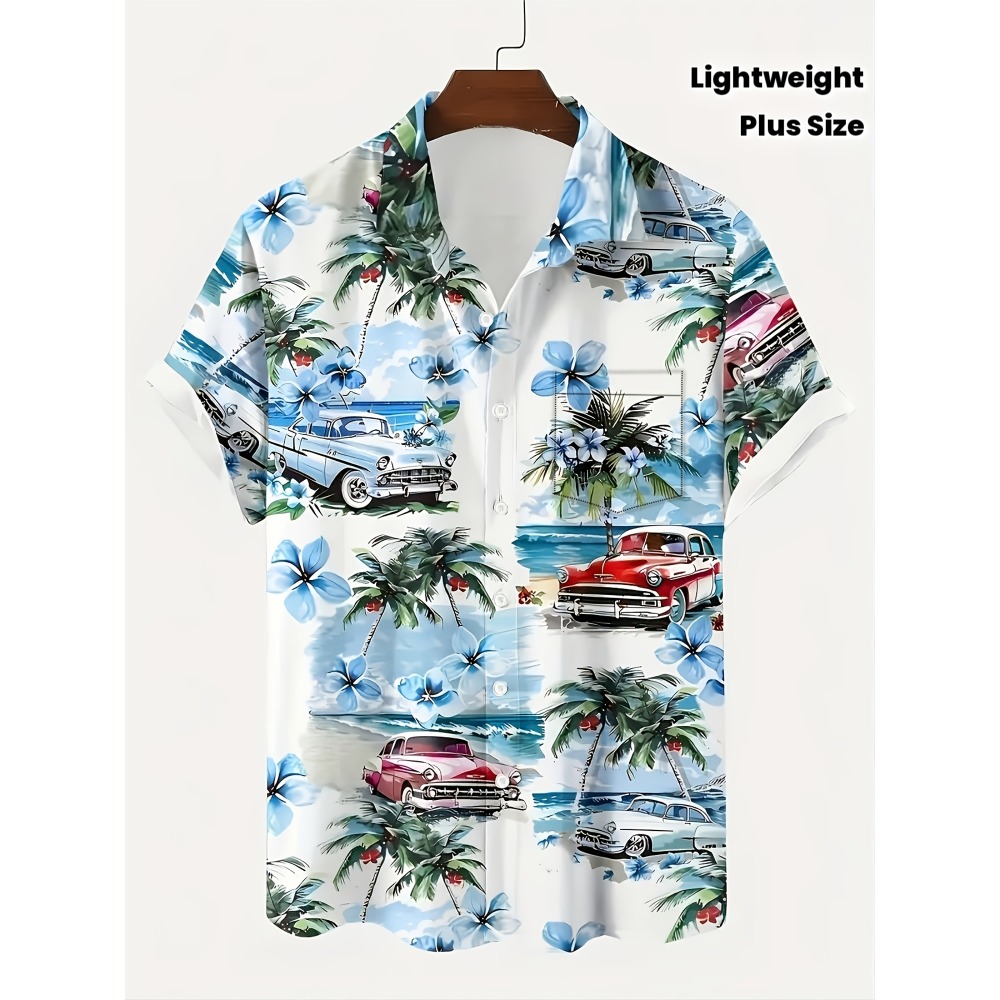Men Vintage Classic Car Palm T - Vintage Hawaiian Floral Shirt recension och pris
