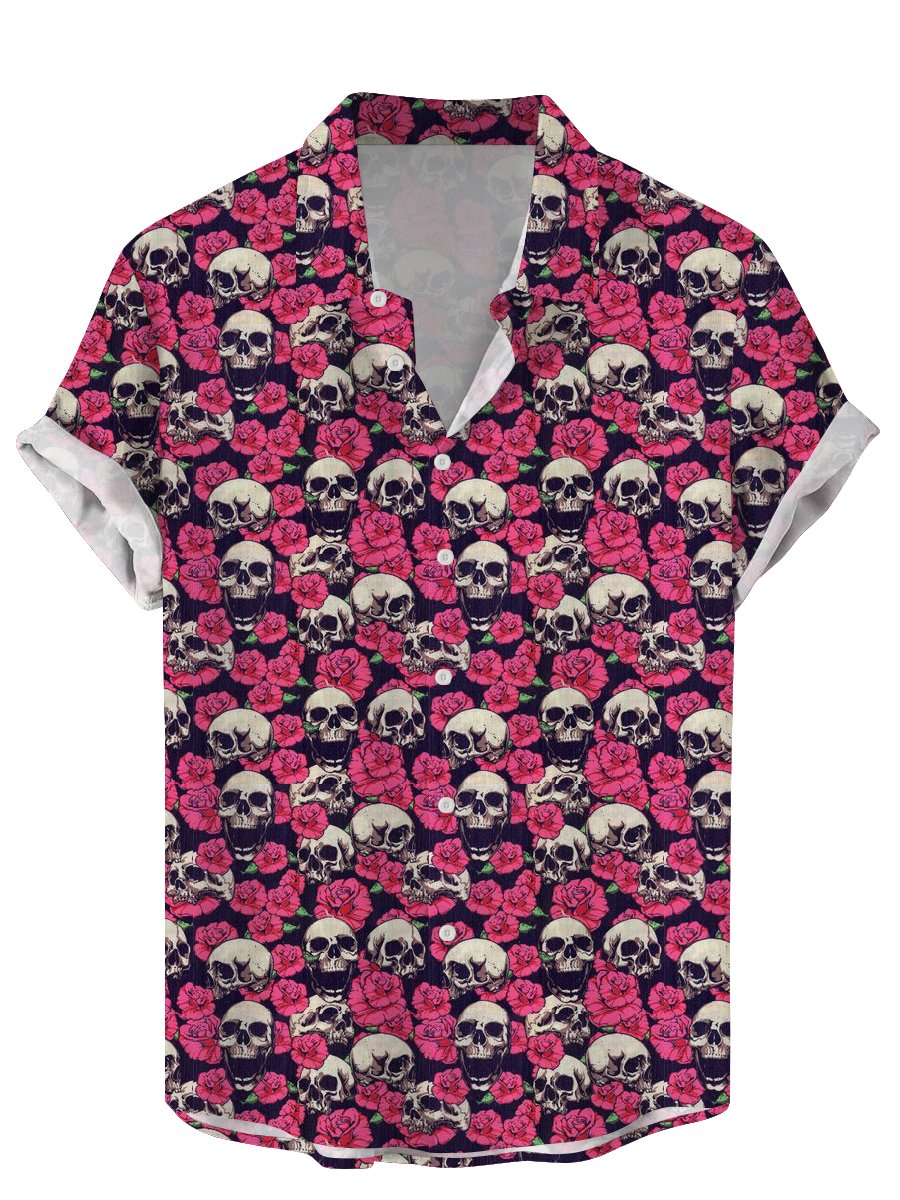Vintage Skull Floral Men's Shi - Vintage Hawaiian Floral Shirt recension och pris