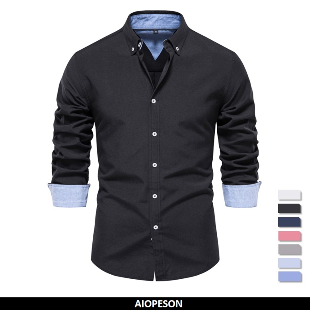 AIOPESON 2023 New Autumn Cotto - Oxford Cotton Casual Shirt Business recension och pris
