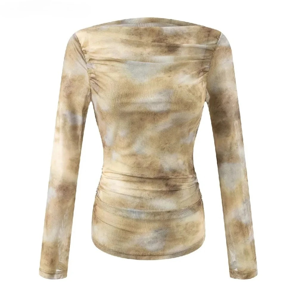 2025 Sexy Tie-Dye Print Ruched - T-Shirts recension och pris