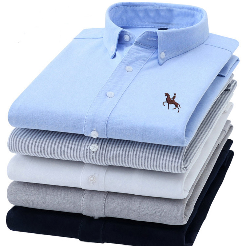 S-6XL Oxford Shirts for Men Lo - Oxford Cotton Casual Shirt Business recension och pris