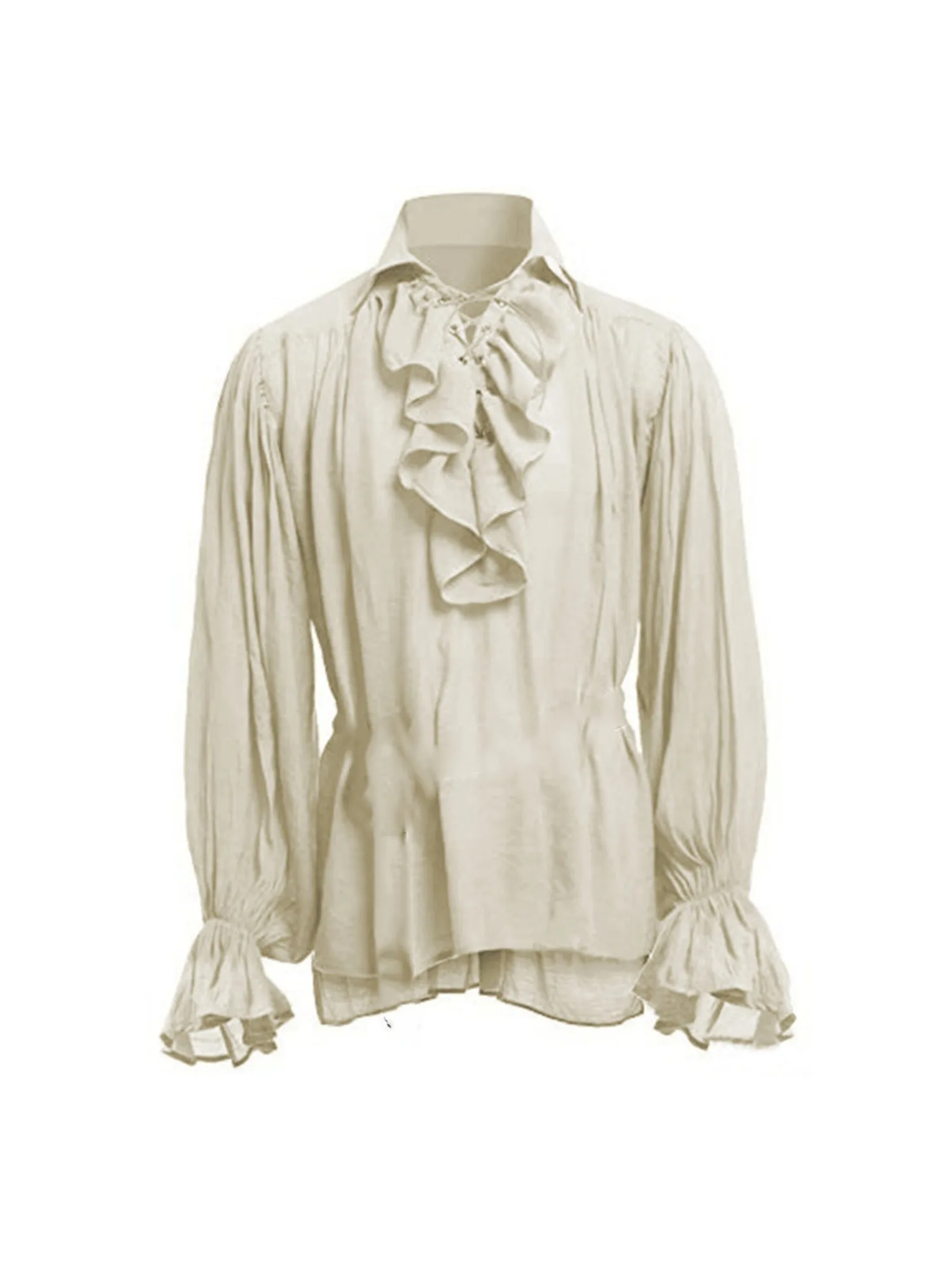 Men Pirate Shirt Vampire Princ - Medieval Gothic Lace Up Pirate Shirt recension och pris
