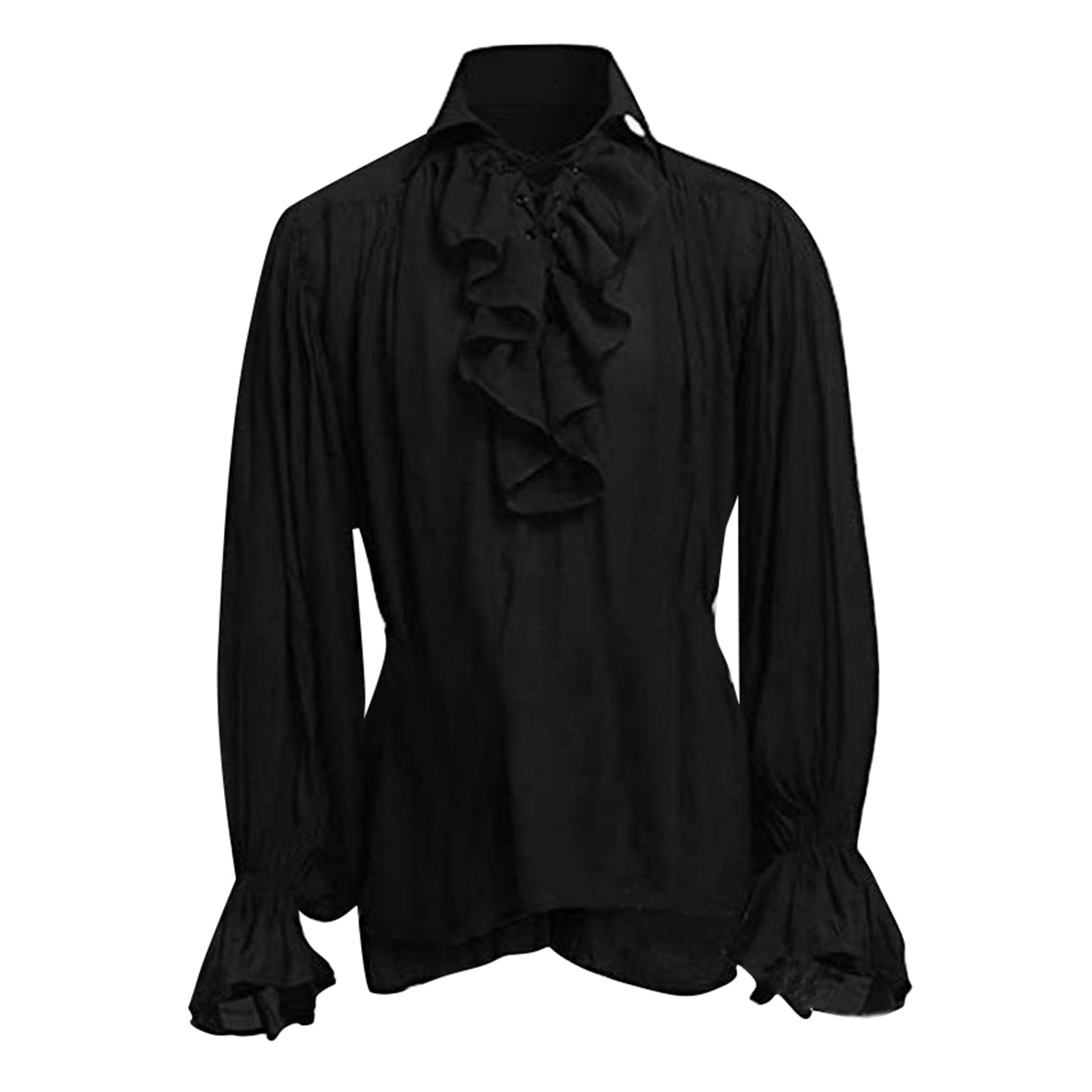 Mens Halloween Lace Up Pirate  - Medieval Gothic Lace Up Pirate Shirt recension och pris