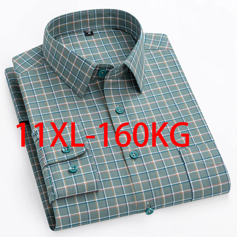 New 11XL 10XL Extra large men' - Oxford Cotton Casual Shirt Business recension och pris