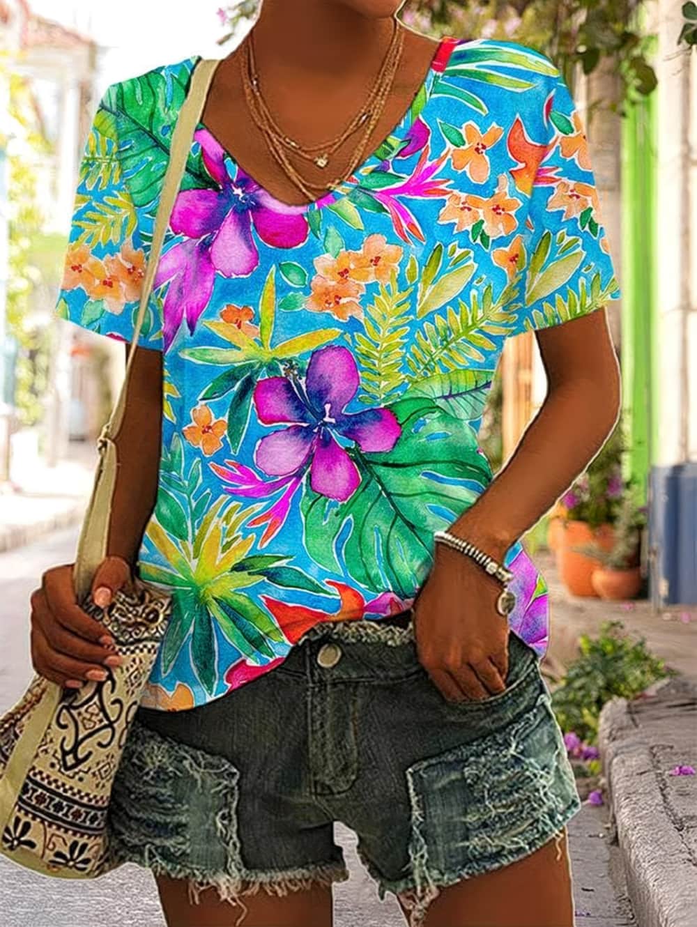 Summer Women's T Shirt Floral  - Vintage Hawaiian Floral Shirt recension och pris
