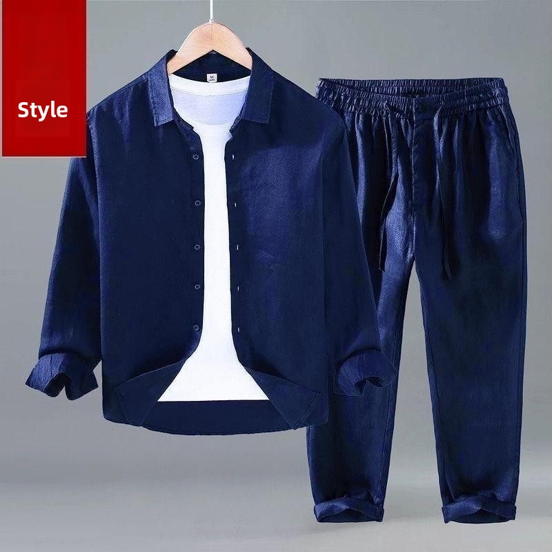 Loose Linen Men's Casual Short - Mens Linen Shirt Long Sleeve recension och pris